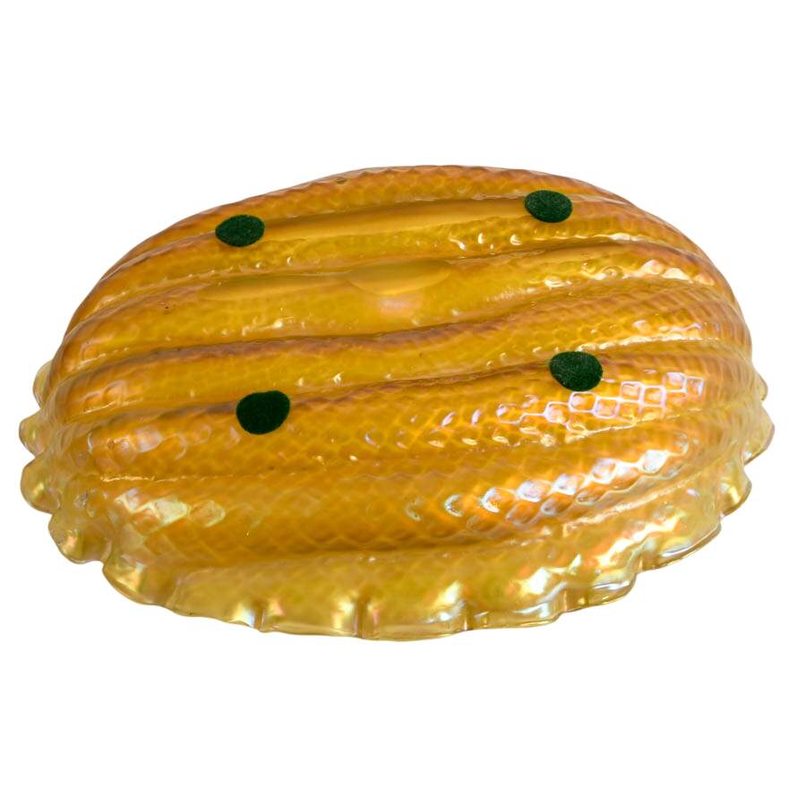 Antique Opalescent Art Glass Melon Bowl Attributed to Loetz-9