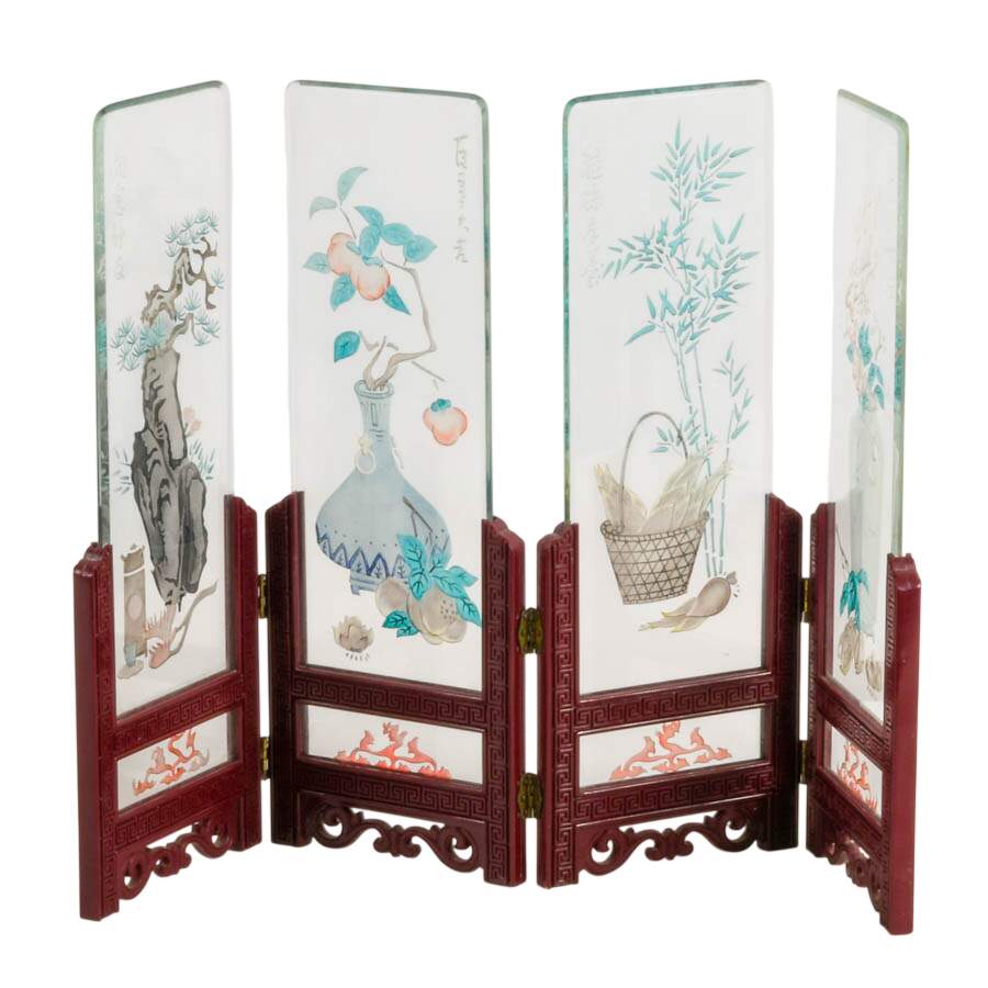 Chinese Screen-Printed Glass Divider-3