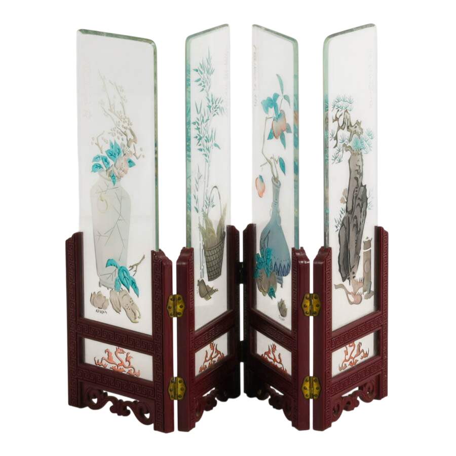 Chinese Screen-Printed Glass Divider-2