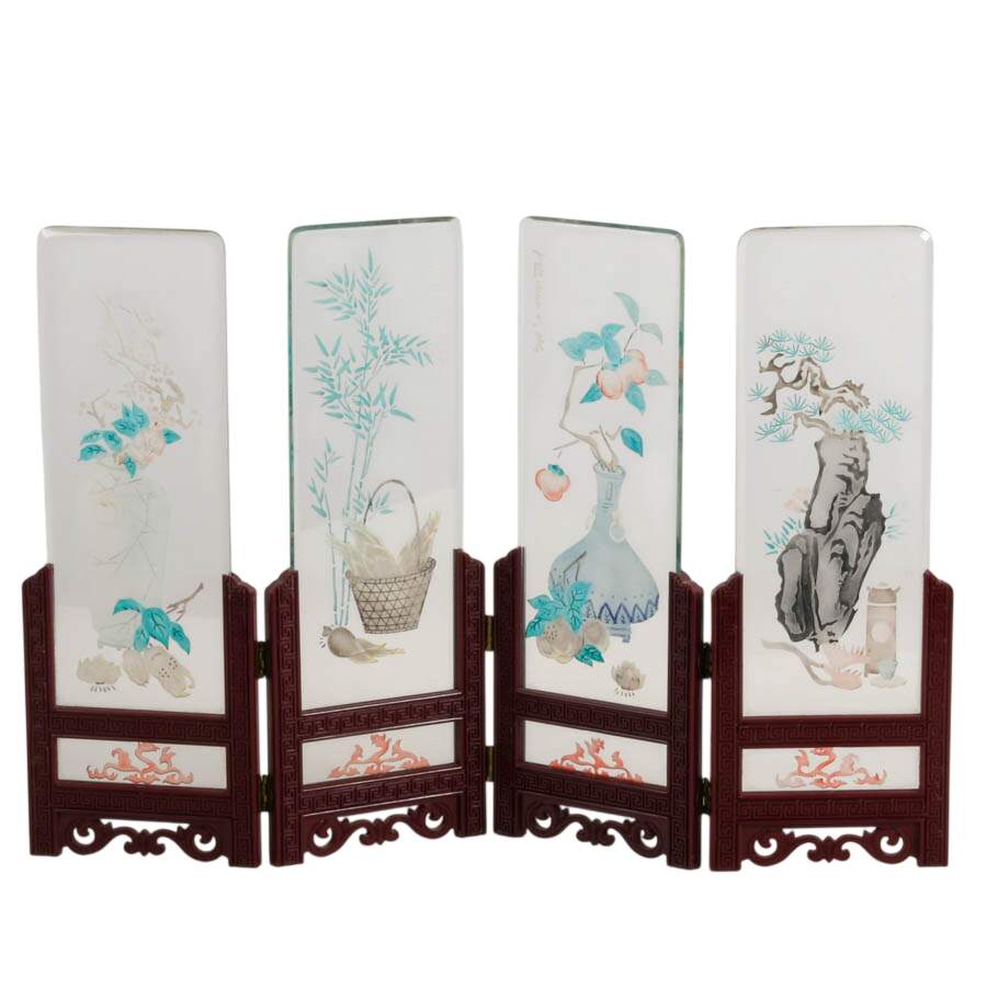 Chinese Screen-Printed Glass Divider-1