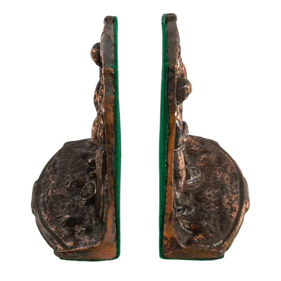 Antique Pair Cast Iron "The Angelus" by K.F. Millet Bookends-5