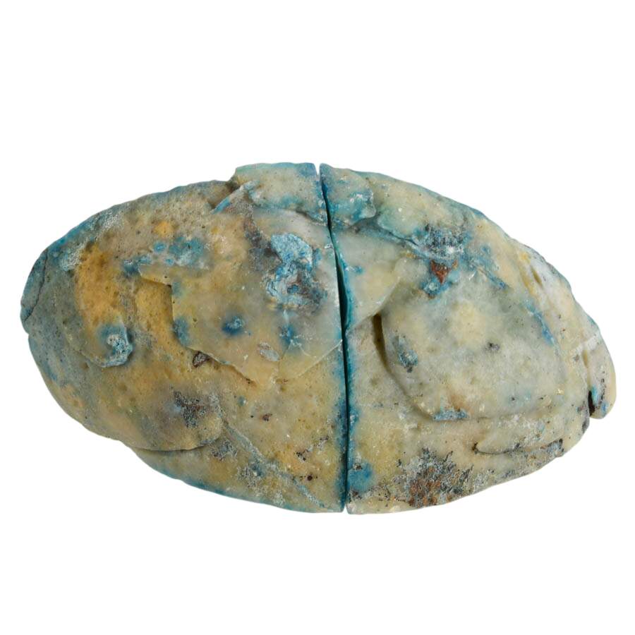 Pair of White and Blue Dyed Geode Specimens-4