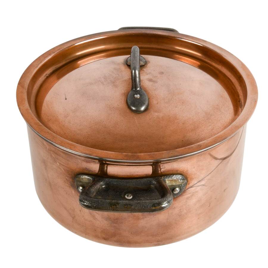Matfer Bourgeat Copper Casserole Pot with Lid-3