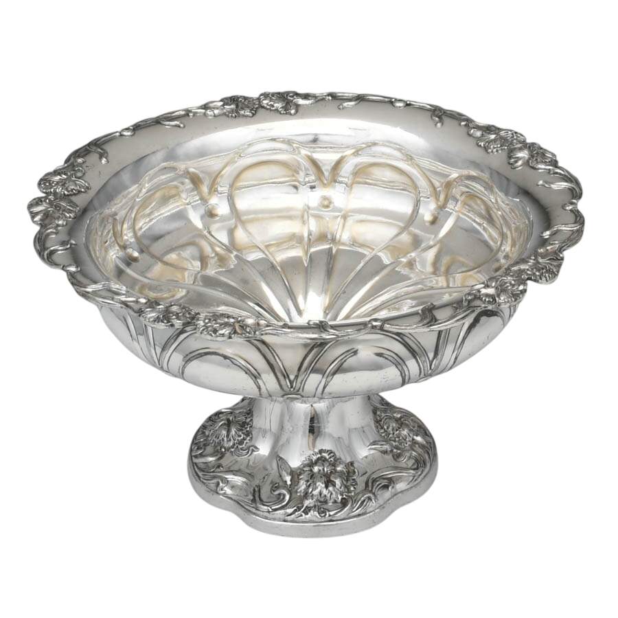 Antique Meriden Britannia Company Silver-Plated Hibiscus Flower Fruit Bowl-3
