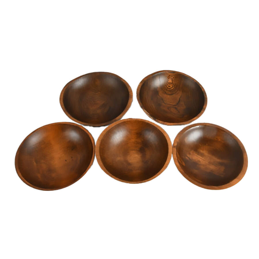 Set of Five Wooden Bowls by Weston Bowl Mill-3
