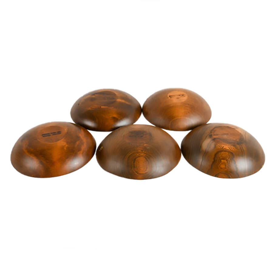 Set of Five Wooden Bowls by Weston Bowl Mill-2