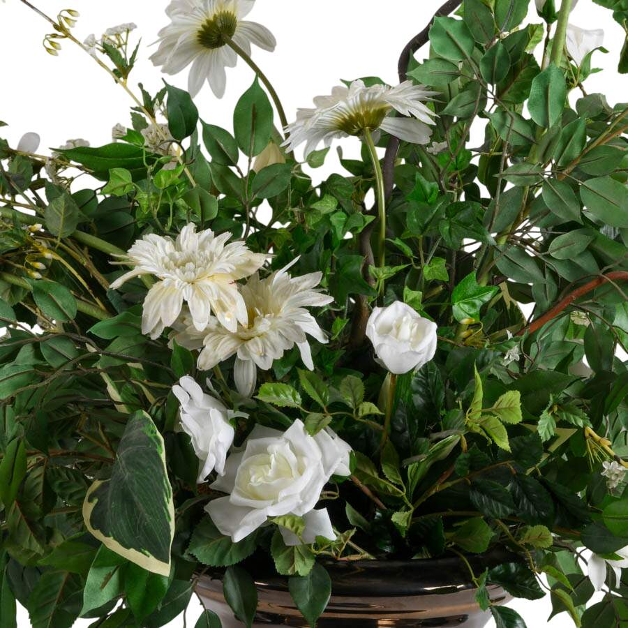 Haeger USA Real Gold Glaze Urn with Floral Arrangement-3