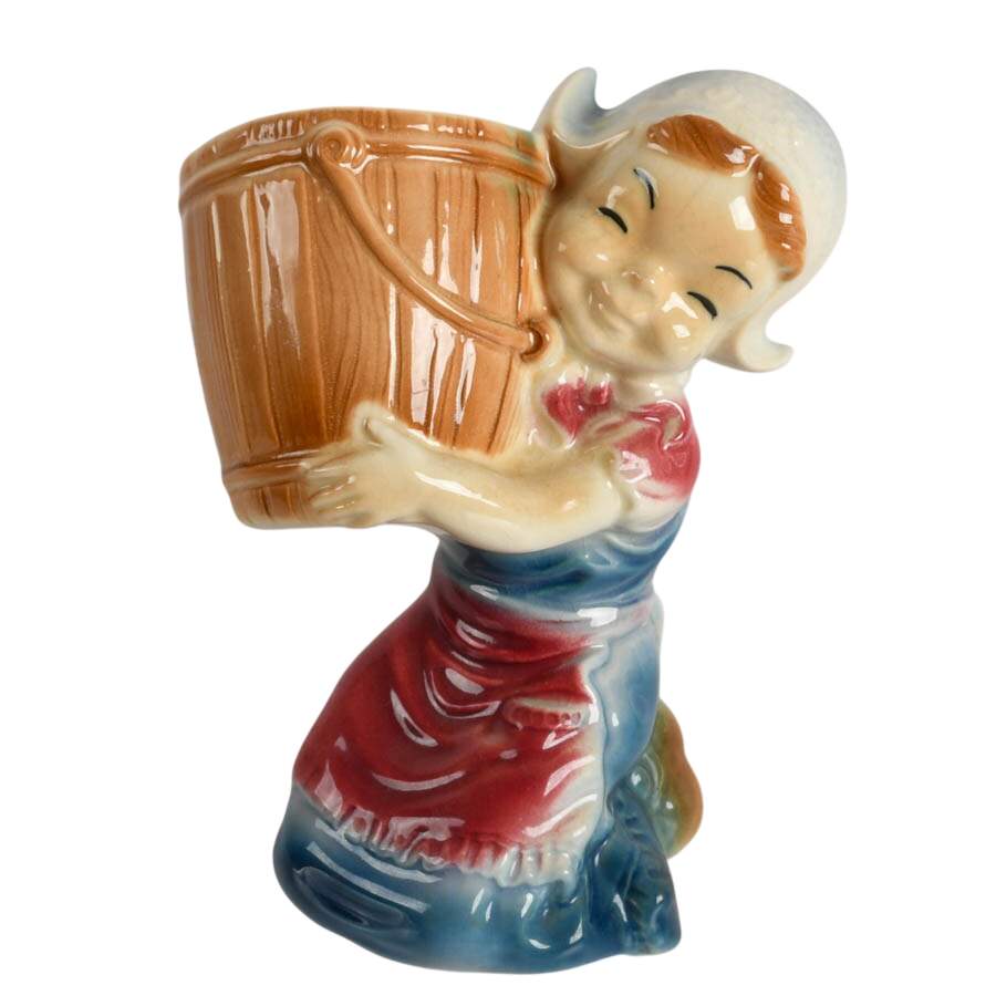 Pair of Royal Copley Dutch Girl and Boy Planters-5