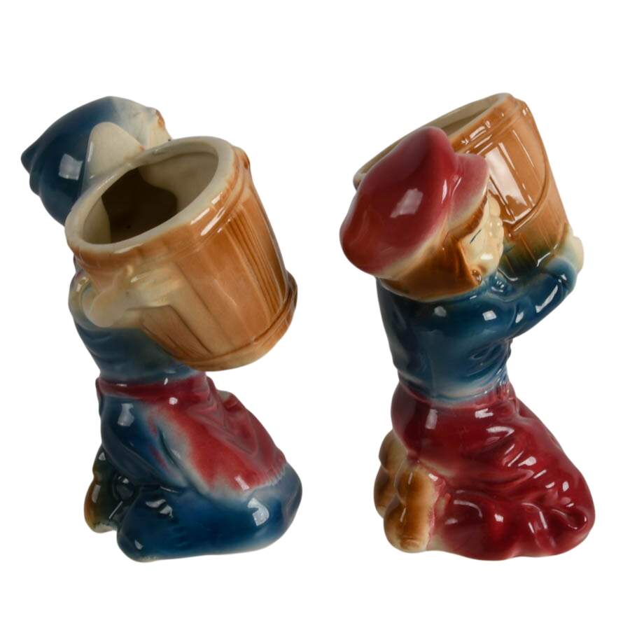 Pair of Royal Copley Dutch Girl and Boy Planters-4