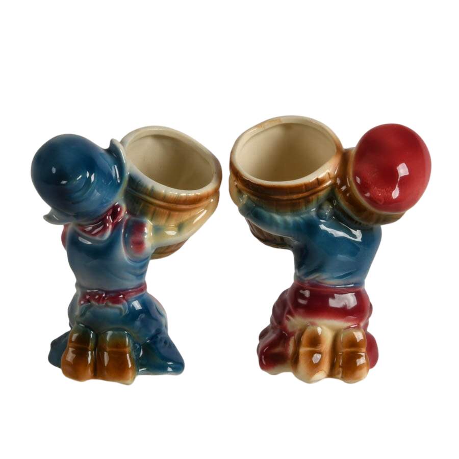 Pair of Royal Copley Dutch Girl and Boy Planters-3