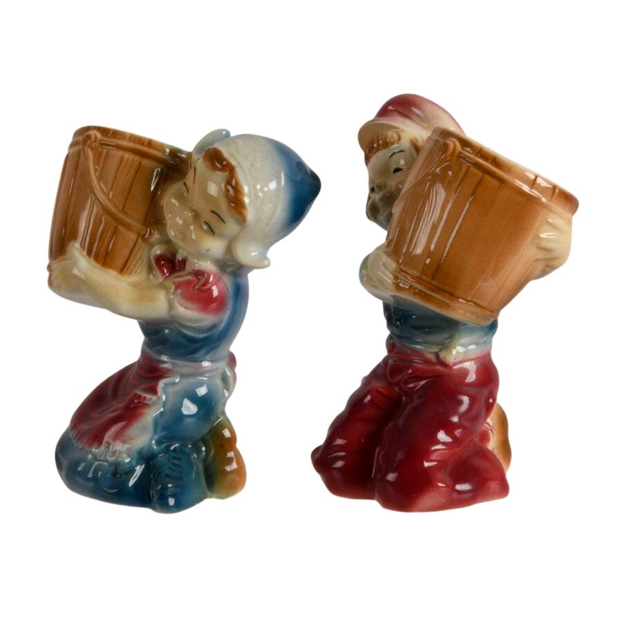Pair of Royal Copley Dutch Girl and Boy Planters-2