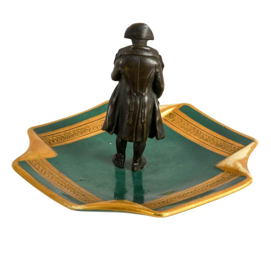 Antique Napoleon Conquering Egypt Bronze and Porcelain Cigar Ashtray-5