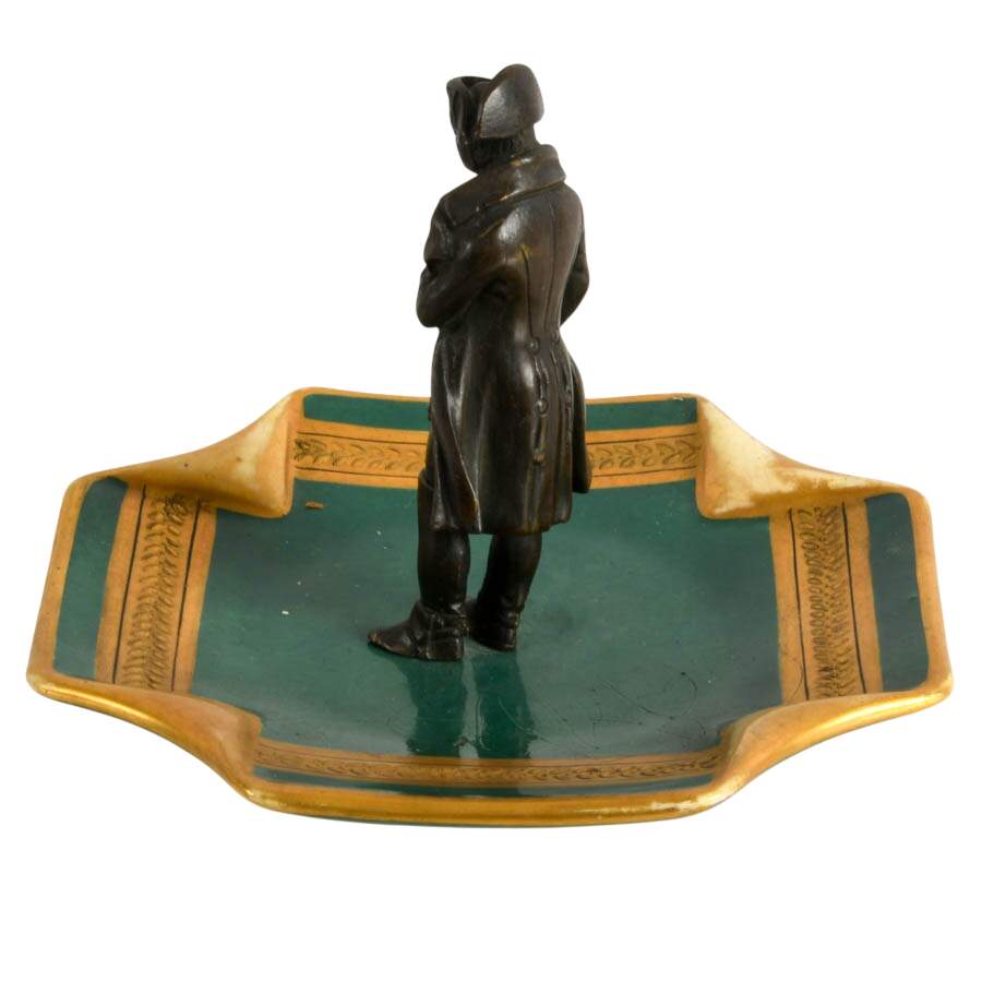 Antique Napoleon Conquering Egypt Bronze and Porcelain Cigar Ashtray-4