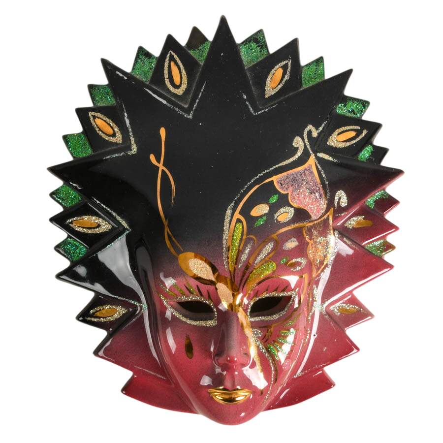 Pair of Sandini & Bertoncello Hand-Made Masquerade Masks-2