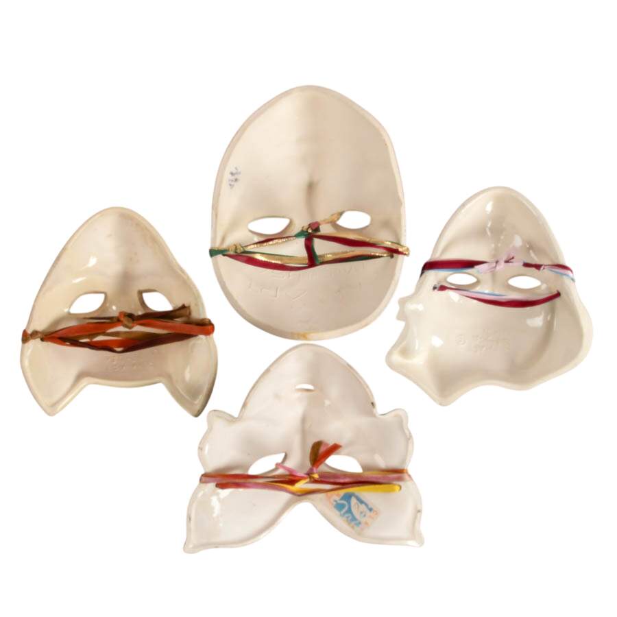 Four Clay Art Masquerade Masks-4