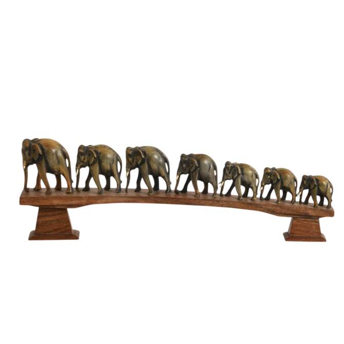 Anglo-Indian Carved Wood Elephant Bridge-8