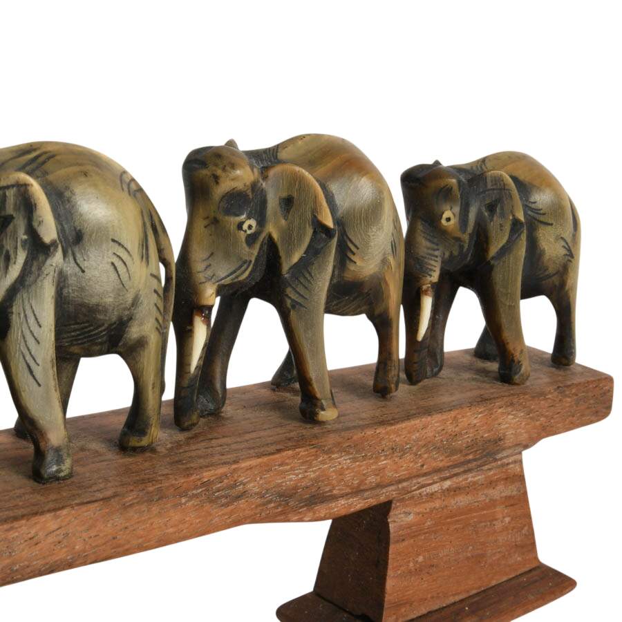 Anglo-Indian Carved Wood Elephant Bridge-7