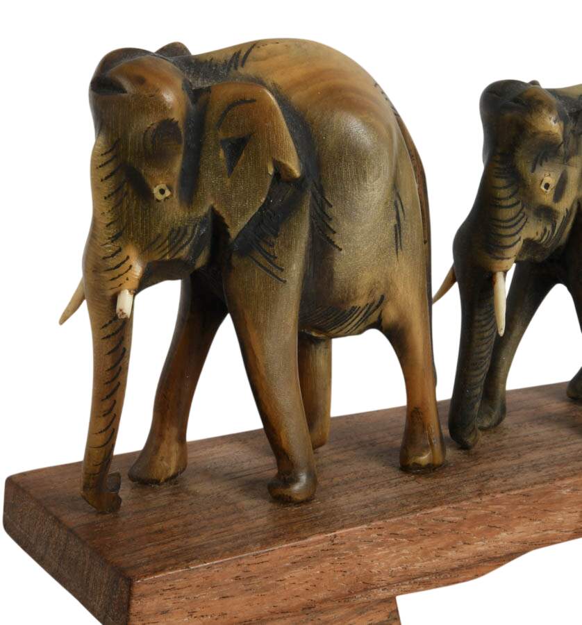 Anglo-Indian Carved Wood Elephant Bridge-6