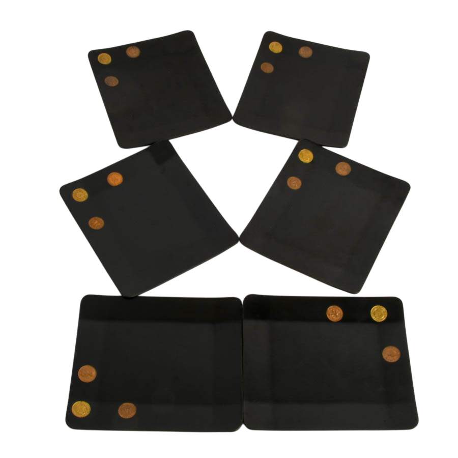 Set of Six Couroc of Monterey Small Coin Trays-1