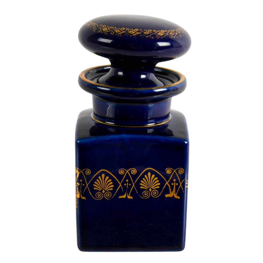 Sèvres-Style Cobalt Porcelain Portrait Tea Caddy-5
