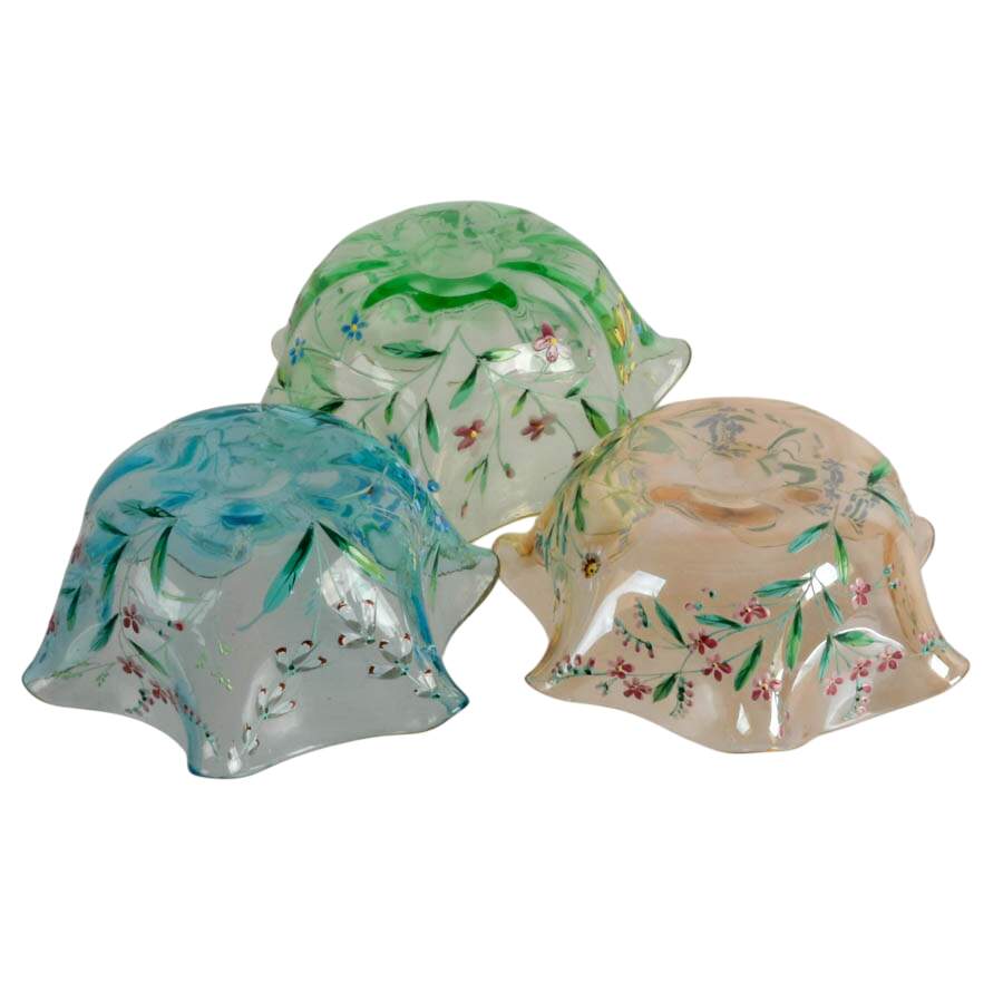 Set of Hand-Painted Floral Bon Bon Bowls-6
