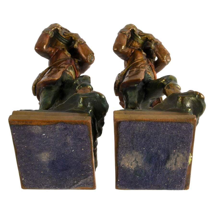 Pompeian Bronze Art Deco Rip Van Winkle Book Ends inspired by N.C. Wyeth-10