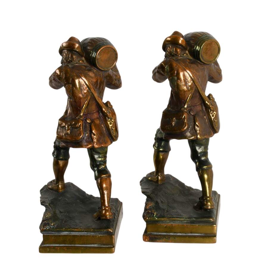 Pompeian Bronze Art Deco Rip Van Winkle Book Ends inspired by N.C. Wyeth-6