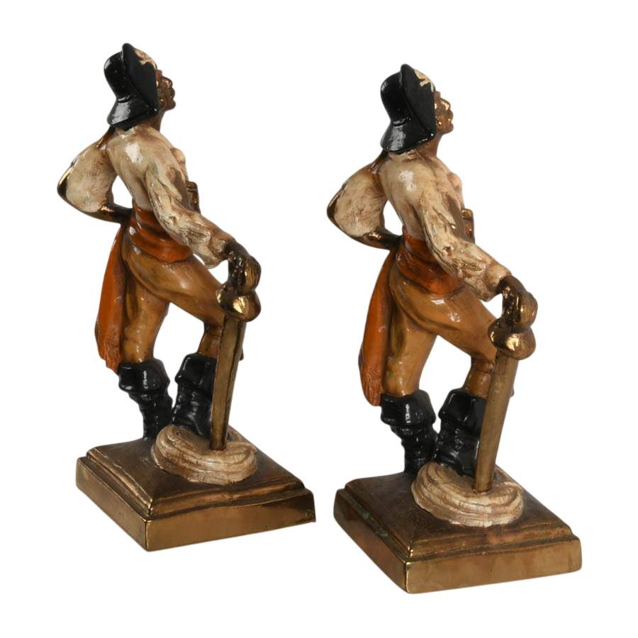 Pair of Jolly Roger Swashbuckler Bookends After Paul Herzel-6