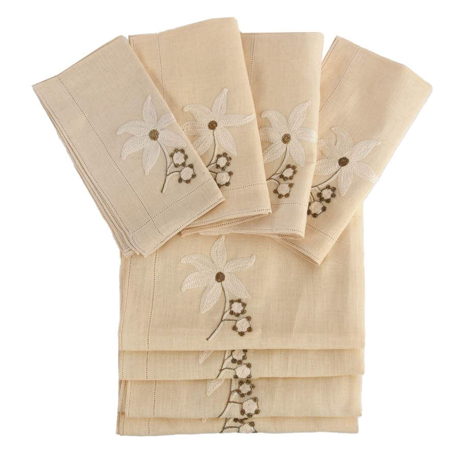 Irish Eight Hand-Stitched Napkins-1