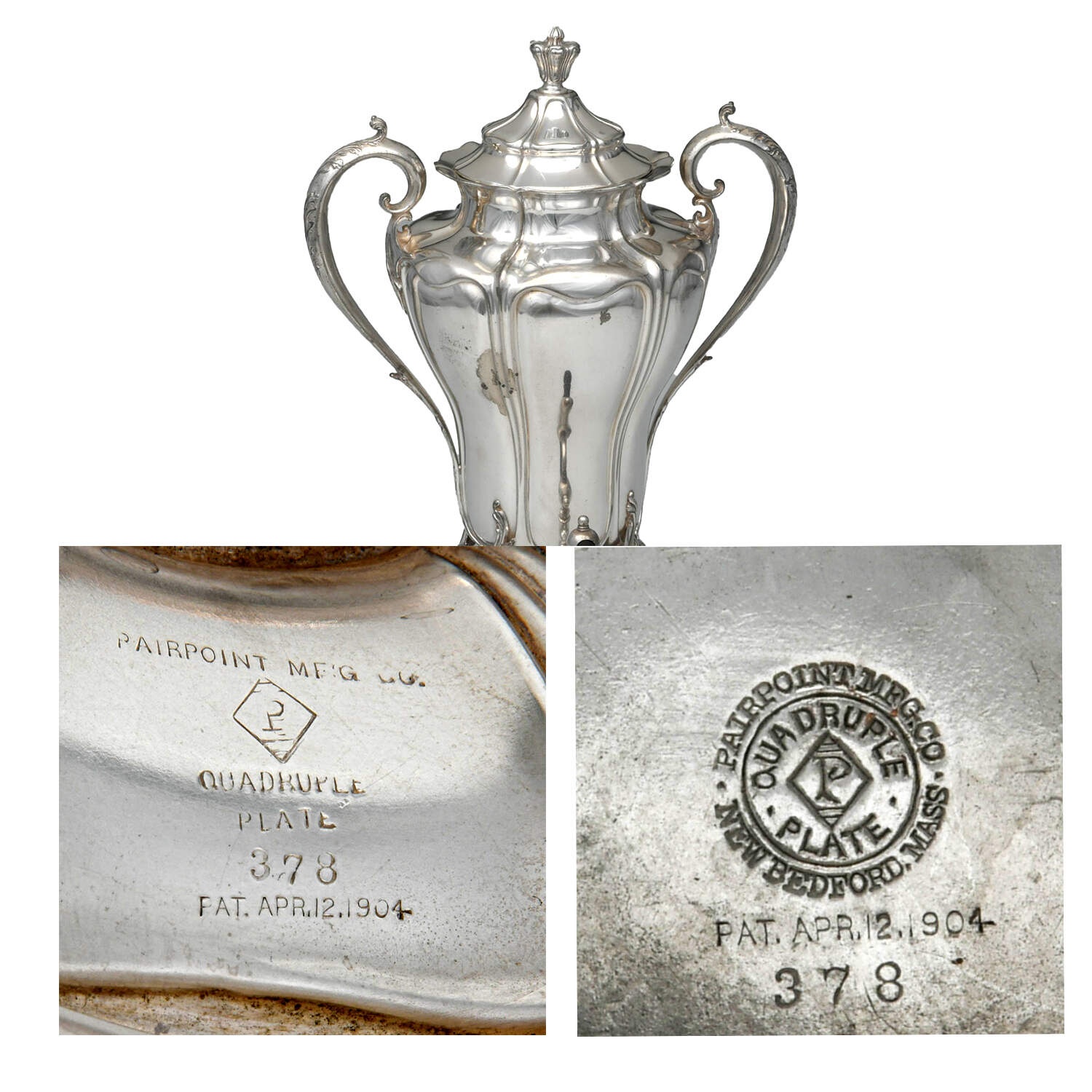 Antique Silver-Plated Samovar by Pairpoint Manufacturing-6