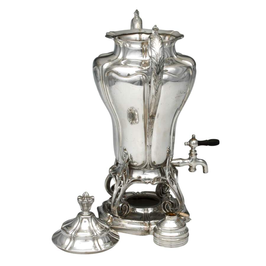Antique Silver-Plated Samovar by Pairpoint Manufacturing-2
