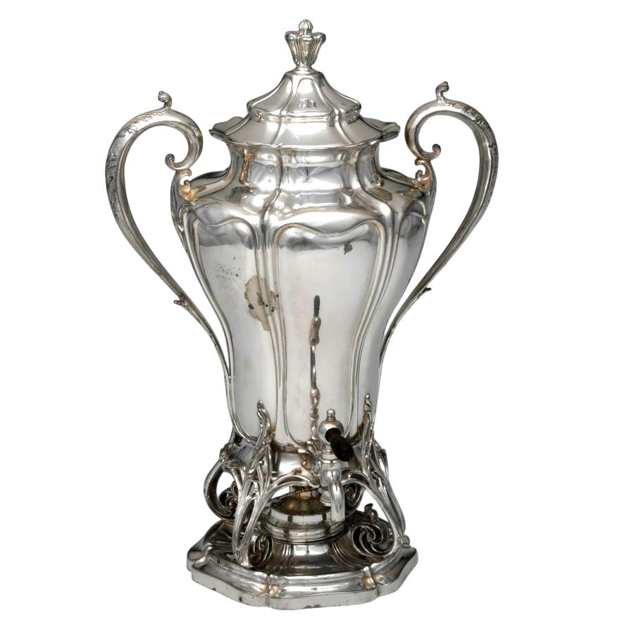 Antique Silver-Plated Samovar by Pairpoint Manufacturing-1
