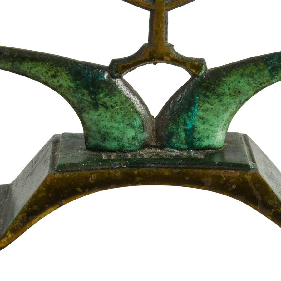 Bronze Menorah with Dual Language Psalm Book and Sterling Ben-Zion Fiddler-5