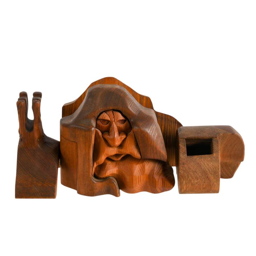 Signed Hand-Carved Wooden King-8