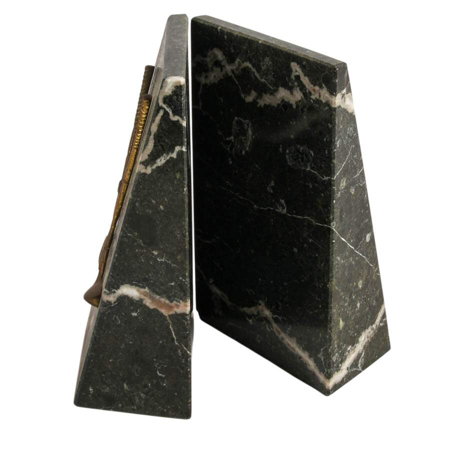 Pakistani Black Marble Golf Bookends by Noymer-5