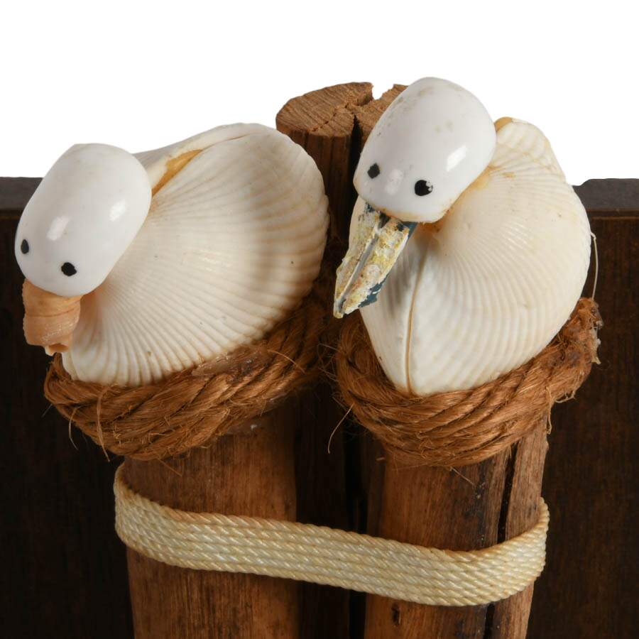 Pair of Hand-Made Shell Beach Scene Bookends-7
