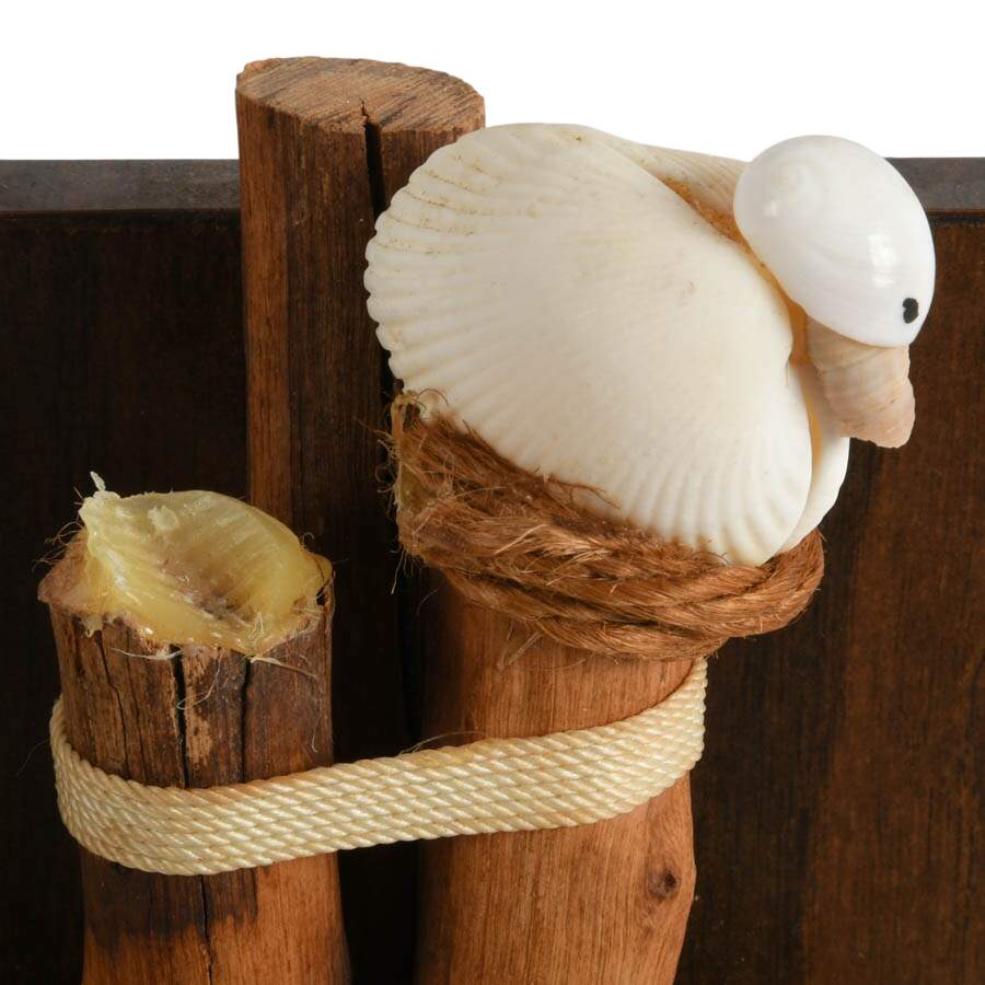 Pair of Hand-Made Shell Beach Scene Bookends-4