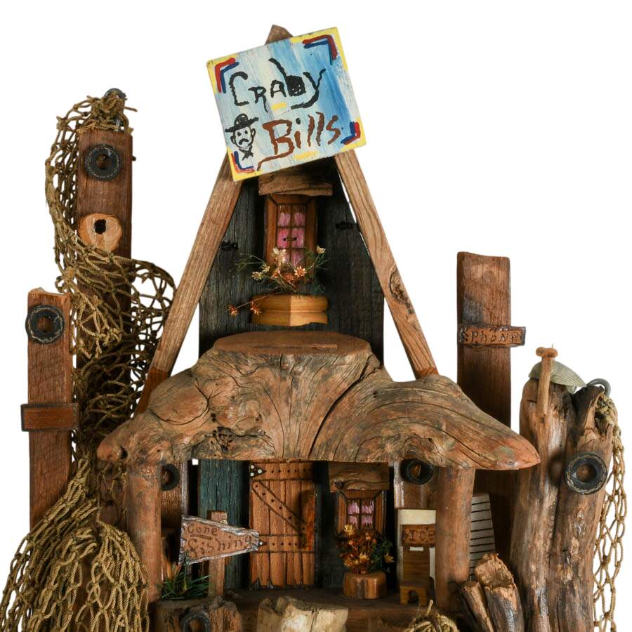 Handmade "Craby Bill's" Driftwood Shack-4