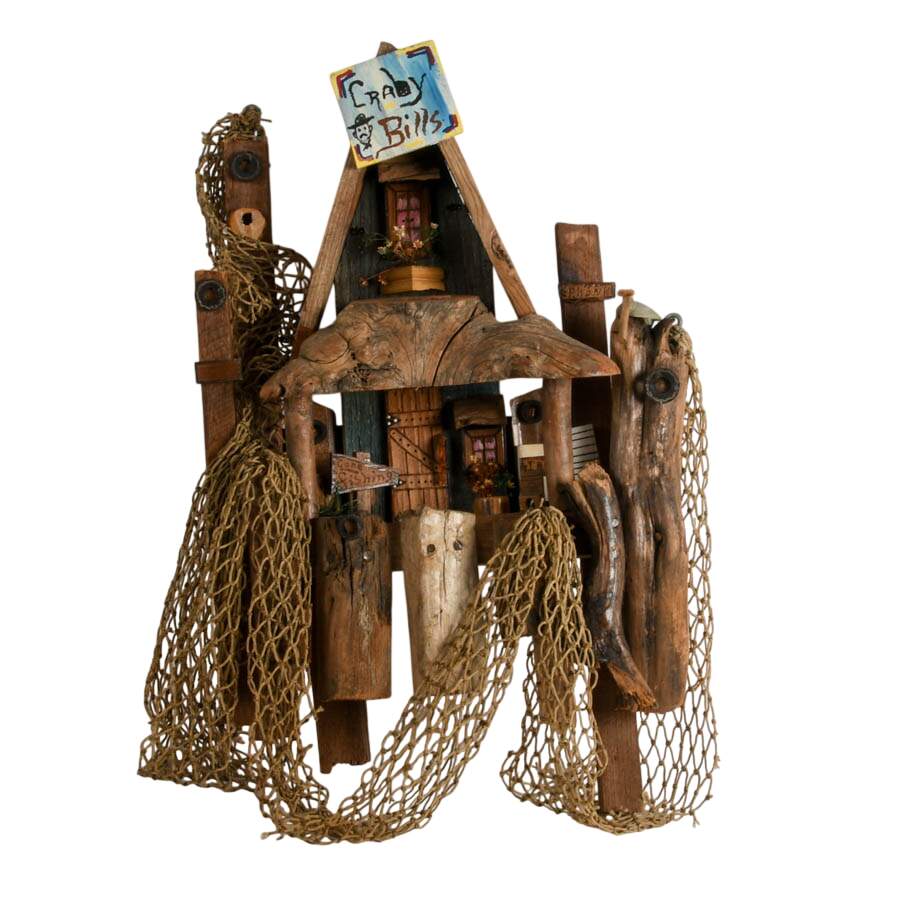 Handmade "Craby Bill's" Driftwood Shack-1