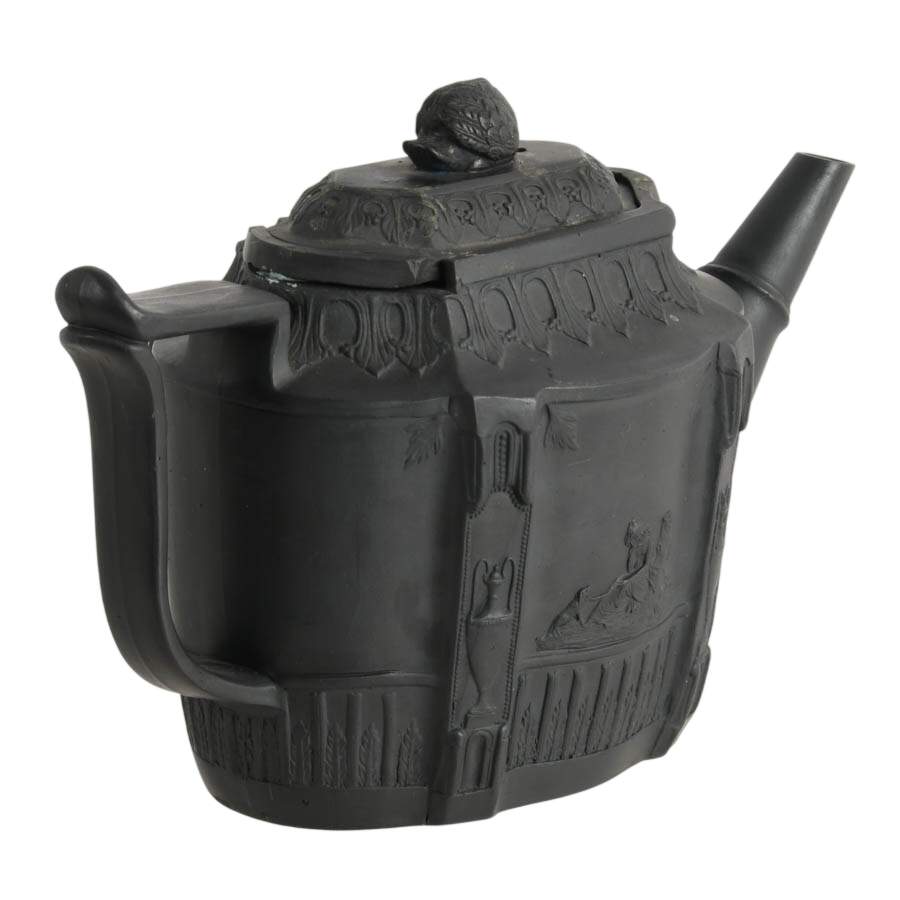 Antique English Black Basalt Teapot-4