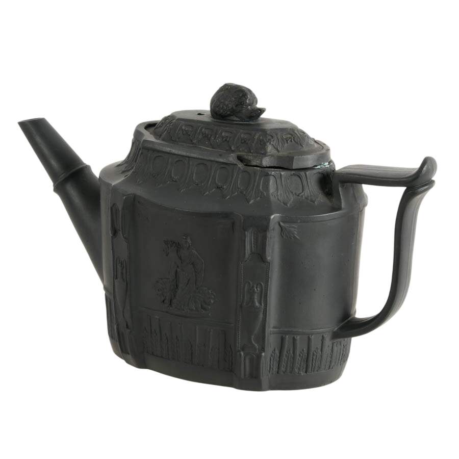 Antique English Black Basalt Teapot-3