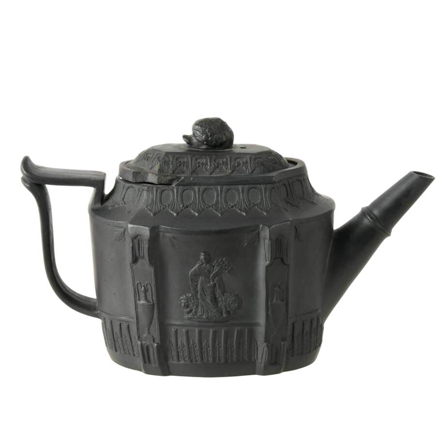 Antique English Black Basalt Teapot-1