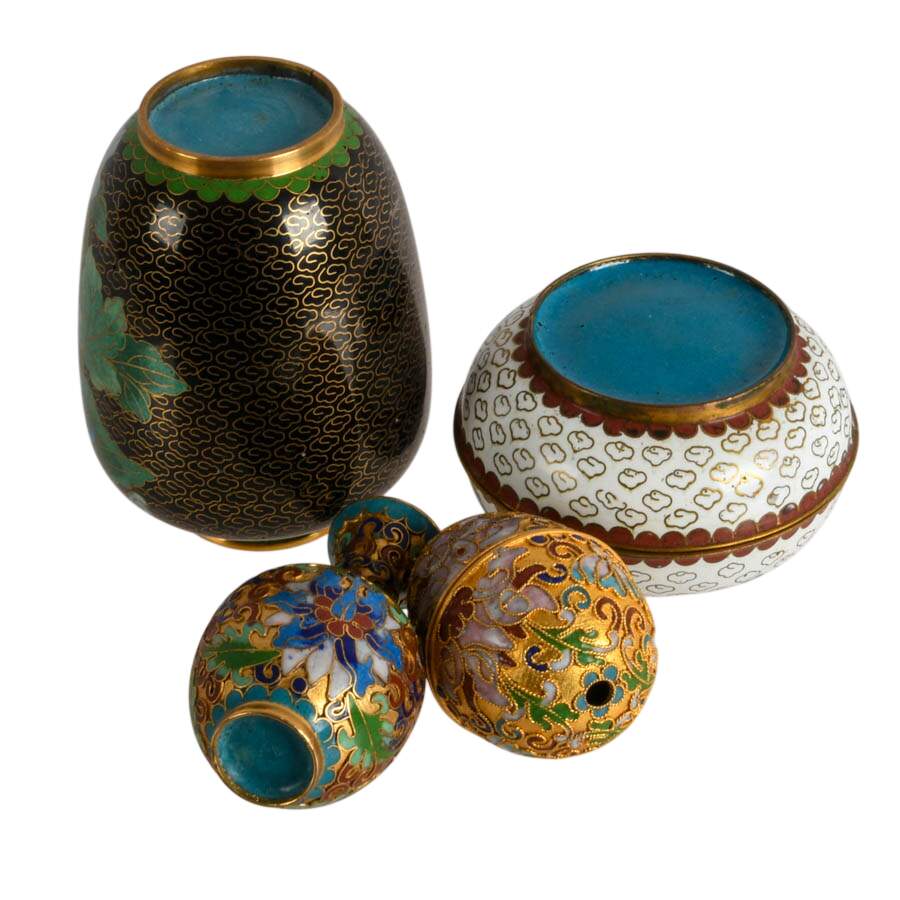 Enameled Quartet: A Four-Piece Cloisonné Collection-8