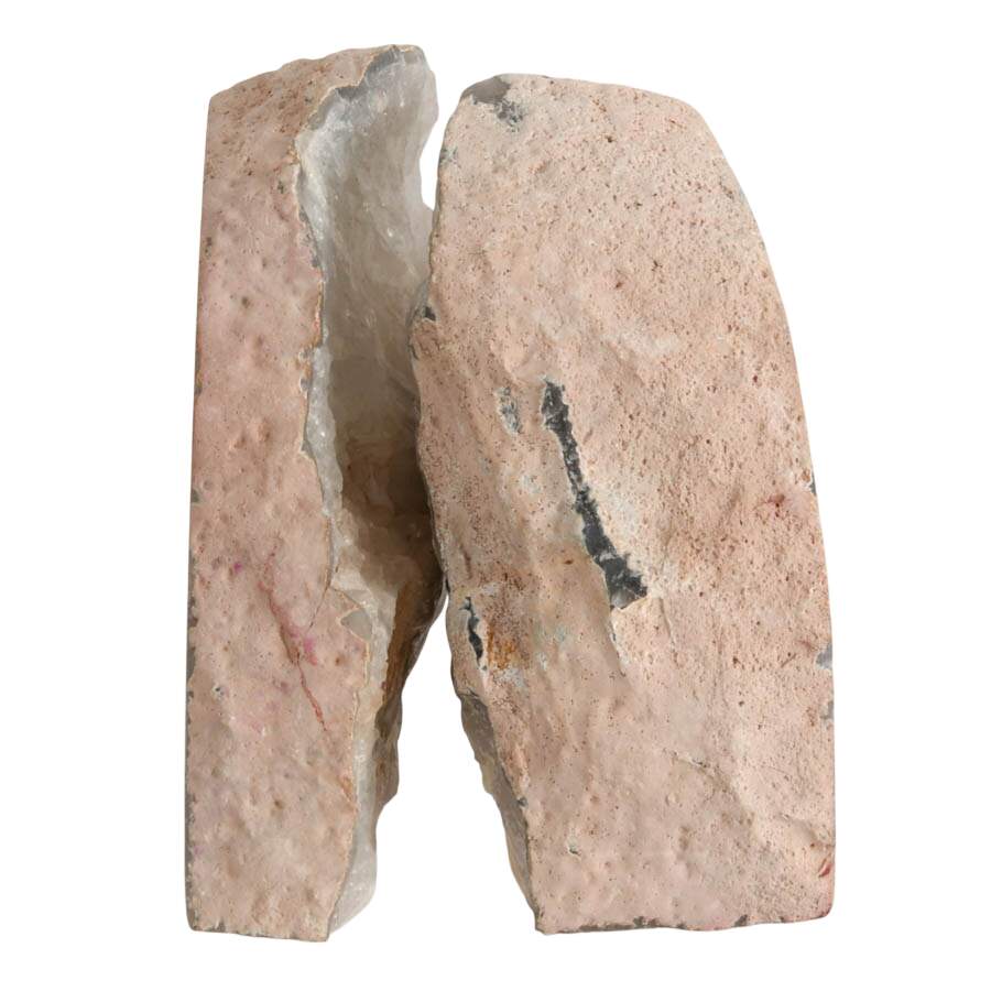 Pair of Pink Brazilian Dyed Geode Bookends-4