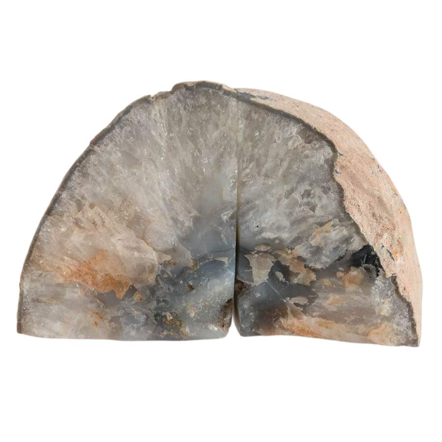 Pair of Pink Brazilian Dyed Geode Bookends-1