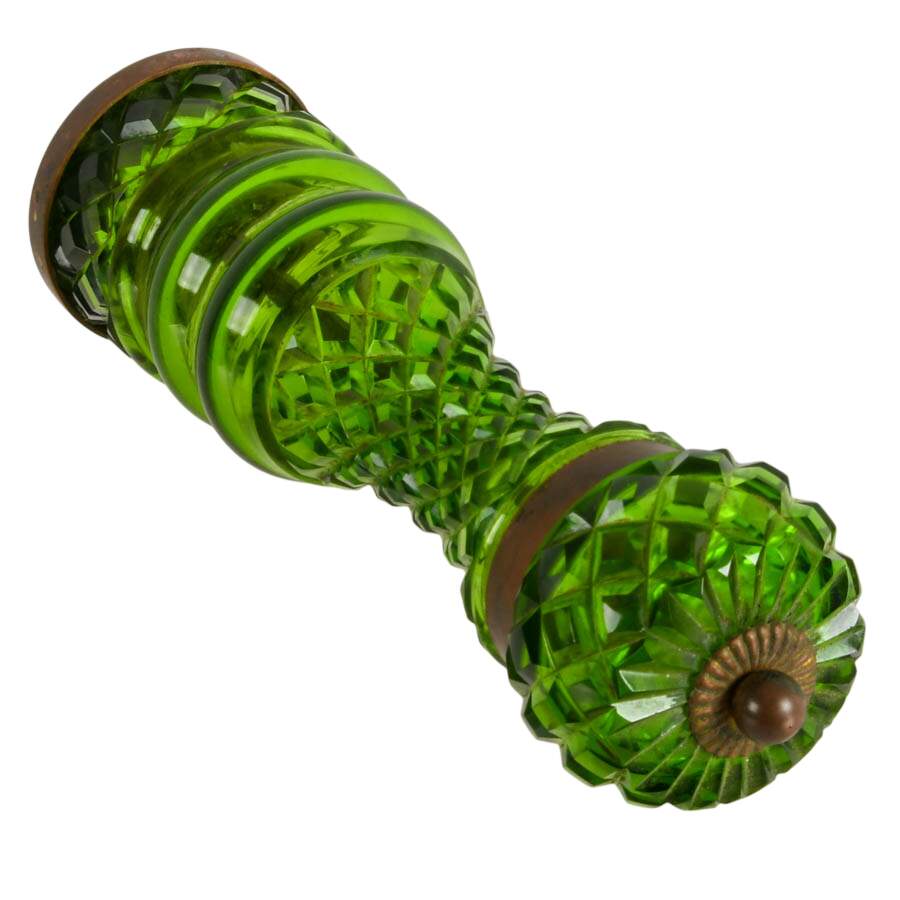 French Absinthe-Green Cut Crystal Pepper Grinder-7