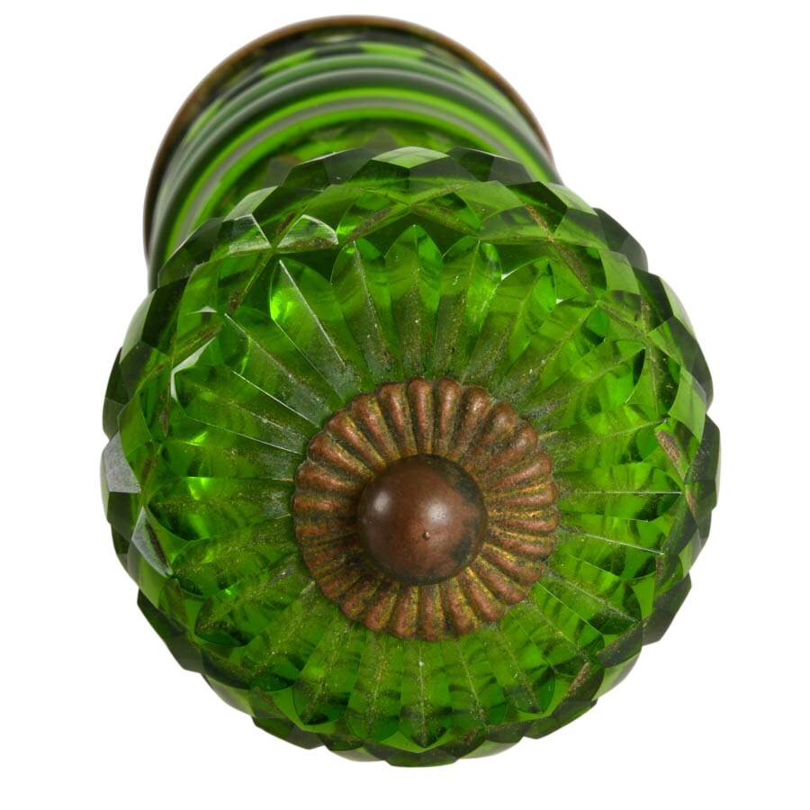 French Absinthe-Green Cut Crystal Pepper Grinder-6
