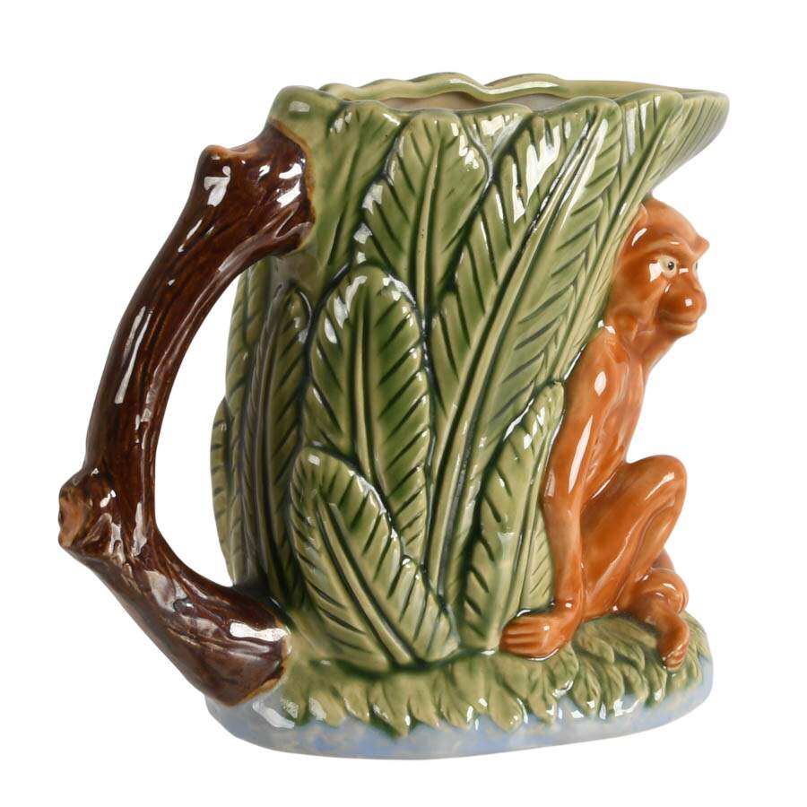 CBK Ltd. Ceramic Majolica Wan Jiang Jungle Monkey Pitcher-3