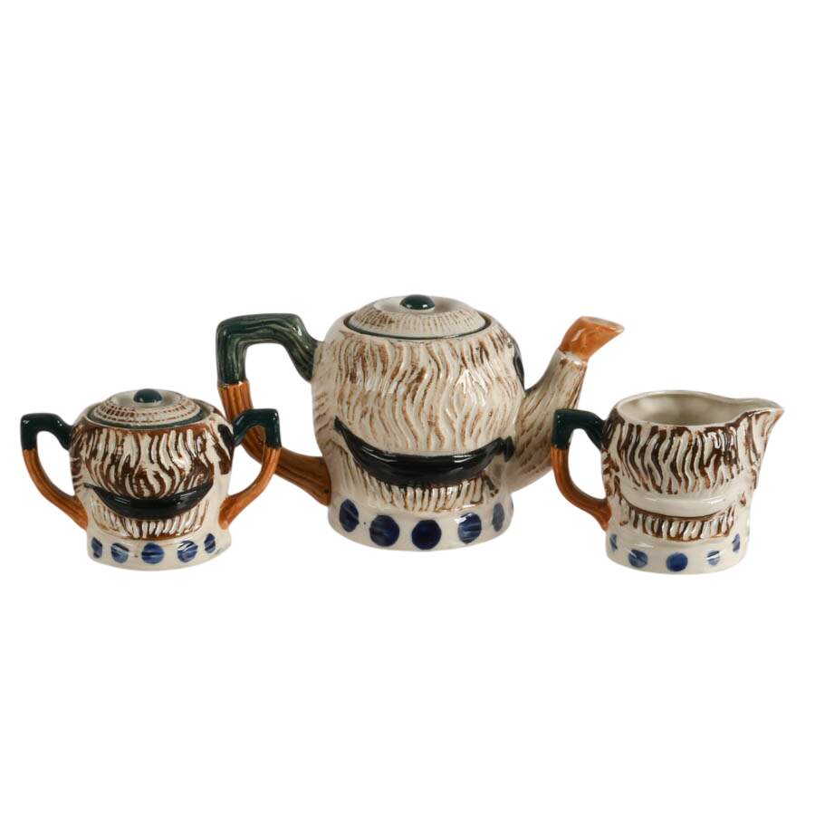 Japanese Toby-Style Lidded Three Tea Set-3