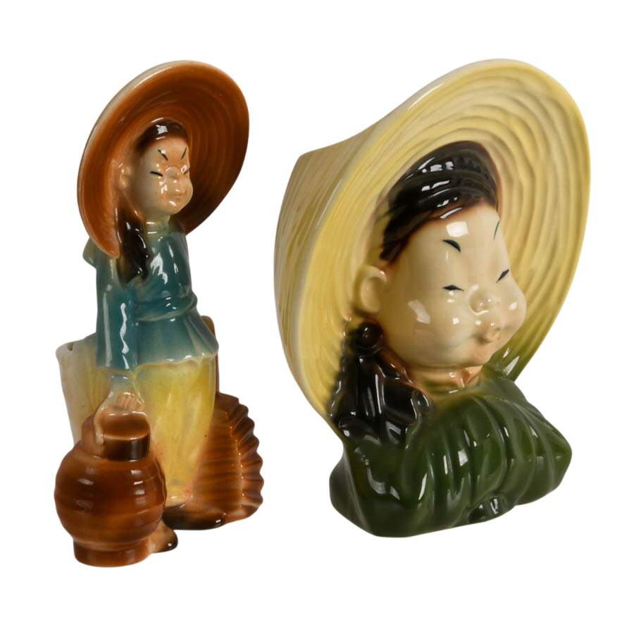 Pair of Retro Royal Copley Pottery Vase and Wall Pocket-4